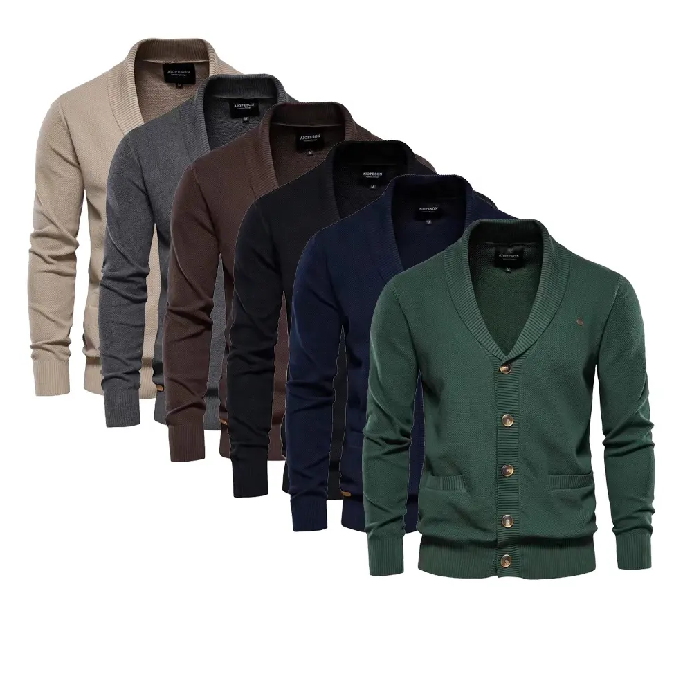 JL-12015 New fashion knit sweater for male men designer sweaters winter V neck cardigan black sweater men