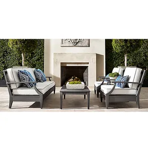 Mobilier d'extérieur long canapé style vintage <span class=keywords><strong>4</strong></span> pièces table basse ensemble de canapés de <span class=keywords><strong>patio</strong></span> en aluminium - Product Image 1