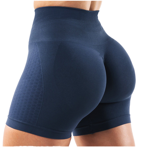 Cintura Alta Muy Suave, Sin Costuras, de Spandex/Nylon, Elástica en Cuatro Direcciones, Color Sólido, con Patrón de Letras, para Gimnasio, Fitness, Ciclismo y Deportes - Product Image 1
