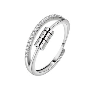 <span class=keywords><strong>Anillo</strong></span> de ansiedad minimalista para niñas, anillos giratorios antiestrés para hombres, <span class=keywords><strong>anillo</strong></span> de cuentas en espiral de acero inoxidable antiestrés, regalo de joyería - Product Image 5