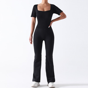 Body deportivo <span class=keywords><strong>para</strong></span> mujer, pantalones <span class=keywords><strong>de</strong></span> pierna ancha, conjunto <span class=keywords><strong>de</strong></span> mono <span class=keywords><strong>de</strong></span> yoga <span class=keywords><strong>para</strong></span> correr y entrenar - Product Image 2