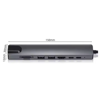 100w Power Delivery Carte SD TF 8 en 1 4K HDMI USB 3.0 USB C Adaptateur multiport USB C Hub pour MacBook Pro
