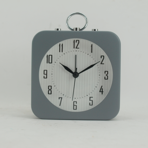 Réveil de table en métal gris, horloge analogique rétro personnalisée avec veilleuse, pour salon, chambre à coucher, cadeau de promotion, nouveauté - Product Image 2