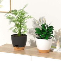 Jardinières en plastique décoratives modernes en gros grand pot d'arrosage automatique avec d'excellents trous de drainage et lèvre d'arrosage