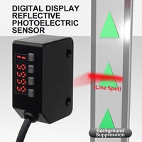 Sensor Fotoeléctrico Láser Digital para Inspección de Bandas Transportadoras con Supresión de Fondo y Altura de Detección Ajustable