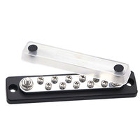 Barre de distribution d'alimentation 12 voies 48V 150A avec couvercle et bornier à vis pour bateau marin, camping-car, solaire