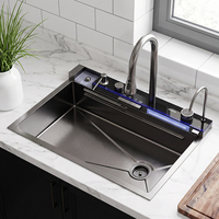 Évier de cuisine multifonctionnel 220 mm grande capacité avec robinet cascade cinq modes pour hôtels et restaurants – Approvisionnement direct usine