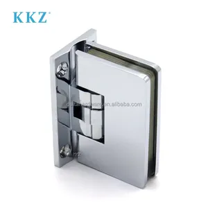 KKZ GH ITALY Polished Mirror Chrome Cast Brass Can Angle Adjustment 90 Degrees Glass To Wall Mount Shower Door Snap Hinge