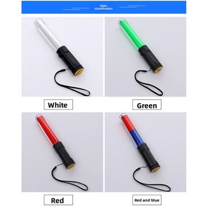 Bâton de signalisation routière LED fluorescent rechargeable multifonction 26 cm, rouge et bleu, pour la circulation routière - Vente en gros usine - Product Image 5