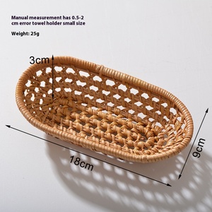 Hiện Đại Hàn Quốc Nhật Bản Phong Cách Nhỏ Thực Phẩm Tấm Và Trái Cây Món Ăn Mùa Thu Mây Dệt Lưu Trữ Giỏ Khăn Chủ Trà Lọc - Product Image 6