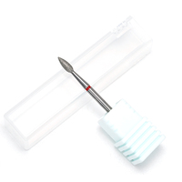 Fraise à ongles diamantée mini flamme 2.6x7.0 pour manucure russe, pointe ronde pour cuticules, fraises diamantées pour ponceuse à ongles 3/32" OEM ODM