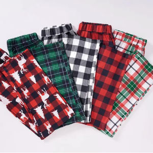 Pantalons de pyjama unisexes pour adultes, à carreaux multicolores personnalisables, pour la maison, Noël, hiver, pantalons de Noël, pyjamas assortis pour Noël - Product Image 1