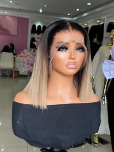 Peluca de <span class=keywords><strong>Cabello</strong></span> Humano <span class=keywords><strong>Corto</strong></span> con Cierre 5x5, sin Pegamento, Color Degradado <span class=keywords><strong>Balayage</strong></span>, Peluca Bob Rubia, Peluca con Frente de Encaje Transparente HD para Mujeres - Product Image 4