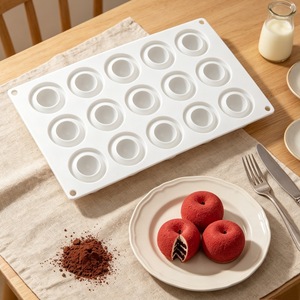 Apple <b>Silicone</b> Mold 15 Cavity Oven Safe <b>Baking</b> Cake Mold For Mousse Chocolate Realistic Fruit Shape Commercial Use - Product Image 4