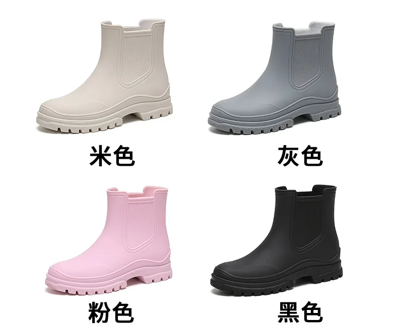 Fashion Short Rain Boot Women Low Top Rubber Boots Adult Rain Boots