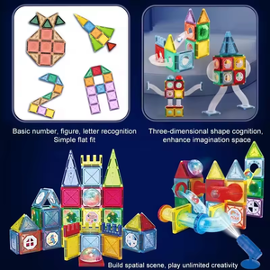 <span class=keywords><strong>Puzzle</strong></span> d'assemblage de bricolage éducatif pour enfants 210 pièces bloc de construction magnétique de lumière fraîche jouets en matière plastique Style de tuyau - Product Image 6