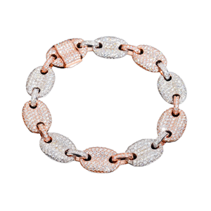 เครื่องประดับชั้นดี เงินแท้ 925 ชุบเงิน สร้อยข้อมือลายโซ่รูปใบโคลเวอร์สี่แฉก ประดับโมอิสซาไนต์ สำหรับทุกเพศ ได้รับการรับรองจาก GRA - Product Image 1