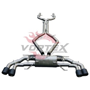 Sistema de Escape Catback Vortex SS304 para Alfa Romeo Giulia Stelvio Quadrifoglio 2.9T con Sistema Valvetronic y Puntas Cuádruples en Negro Mate - Product Image 1