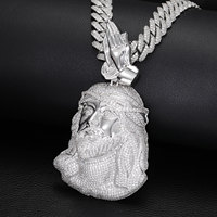 Pendentif personnalisé en laiton Jésus, style Hip Hop Iced Out, collier pour rappeur, vente en gros, cadeau