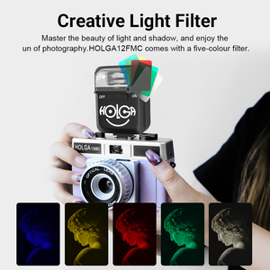Flash pour appareil photo miniature Holga professionnel, 5 filtres de couleur, matériau ABS, pour appareils photo argentiques à griffe porte-accessoire, appareils photo numériques - Product Image 3