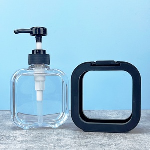 A Large 300ml 500ml <b>Empty</b> Transparent Black pink square <b>Plastic</b> Petg Lotion Hand Soap Washing Pump <b>Bottles</b> - Product Image 6