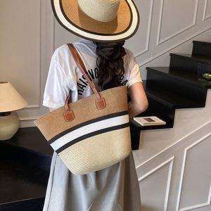 <b>Summer</b> Outdoor Travel Beach Hat <b>Bag</b> Set Women Large Capacity Straw <b>Tote</b> <b>Bags</b> - Product Image 4