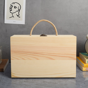 Wooden <b>Honey</b> Gift Box Rectangle Pine Portable With Lining For Craft Packaging - Product Image 3