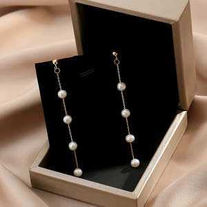 Pendientes de Plata de Ley 925 con Perlas Naturales de Agua Dulce de 5-6 mm, Estilo Gitano - Product Image 5