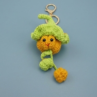 Nouveau porte-clés citrouille en crochet fait main pour Halloween, pendentif citrouille à suspendre, décoration de sac citrouille sorcière, cadeau.