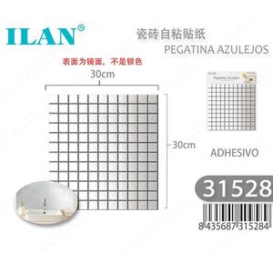 Adesivo per piastrelle ILAN autoadesivo 30x30cm con superficie a specchio per decorazione murale - Product Image 1
