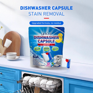 Capsules de détergent pour lave-vaisselle, lot de 32, comprimés dégraissants et nettoyants ménagers, billes parfumées, en stock, multi-effets - Product Image 1