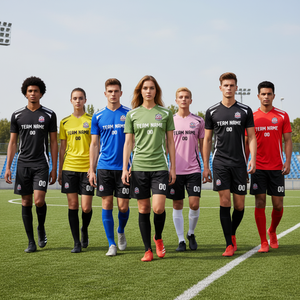 Formelles Fußballtrikot-Set mit V-Ausschnitt und Shorts, personalisierte Anpassung, OEM, verbesserte Ausführung, Direktverkauf ab Werk. - Product Image 5