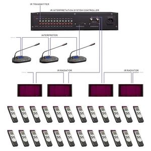 Système de casque de console de <span class=keywords><strong>cabine</strong></span> <span class=keywords><strong>d</strong></span>'<span class=keywords><strong>interprétation</strong></span> sans fil IR, dispositifs de traduction simultanée facilités par la vidéo pour les conférences - Product Image 6