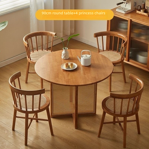 <span class=keywords><strong>Tavolo</strong></span> da Pranzo Rotondo Moderno Wayon <span class=keywords><strong>con</strong></span> Pannello <span class=keywords><strong>in</strong></span> Rattan Naturale Intrecciato e <span class=keywords><strong>Gambe</strong></span> <span class=keywords><strong>in</strong></span> <span class=keywords><strong>Legno</strong></span> Massello per Sala da Pranzo - Product Image 6