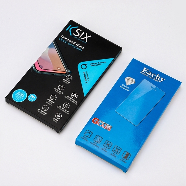 Custom Folding Cardboard Box Tempered Glass Packaging High Quality Mobile Phone Screen Protector Packaging