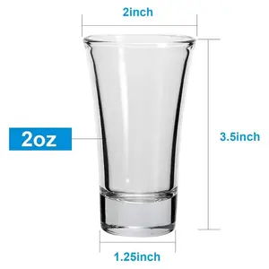 Customized Logo Wholesale 2 Oz Reusable Whisky Shot Glass Highball Drinking Glasses Bar Cocktail Heavy Base