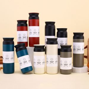 Custom Promotional Gifts 350Ml 500Ml 304 Stainless Steel Insulated Eco-Friendly Modern Design Flat Lid <b>Coffee</b> Tumbler Cup Mug - Product Image 4