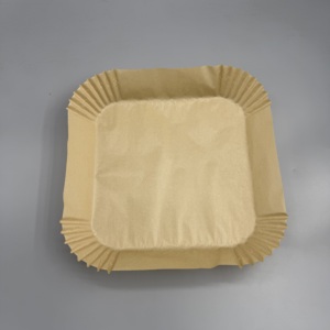 Papier sulfurisé jetable pour friteuse à air 16cm 20cm, simple et double face, enduit de silicone, personnalisable - Product Image 1