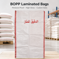 Sac tissé en PP pour l'emballage de la farine 25 kg, logo personnalisé, design arabe, vente en gros