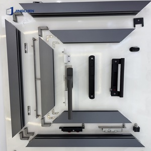 Fenêtre à persiennes horizontales coulissantes en alliage d'aluminium JINCHEN, à rupture de pont thermique, <span class=keywords><strong>double</strong></span> <span class=keywords><strong>vitrage</strong></span>, insonorisée, isolation thermique, écoénergétique - Product Image 5