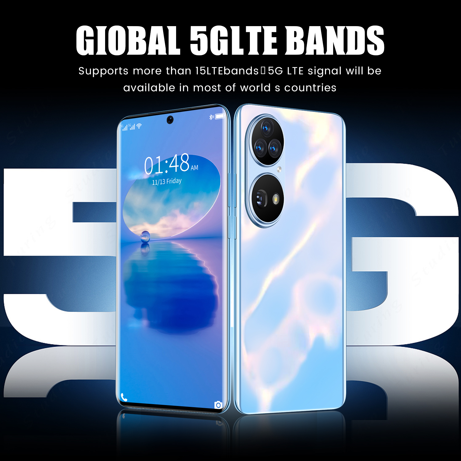 P50 Pro Global Version 7.3Inch Smartphone 8000mAh HD Screen