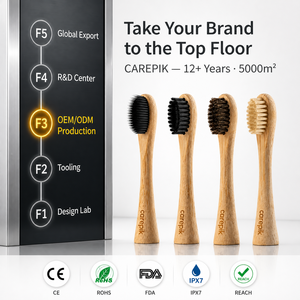 <span class=keywords><strong>Têtes</strong></span> <span class=keywords><strong>de</strong></span> rechange pour <span class=keywords><strong>brosse</strong></span> <span class=keywords><strong>à</strong></span> <span class=keywords><strong>dents</strong></span> Carepik en bambou, compatibles avec des poils doux biodégradables, manche écologique, usage domestique - Product Image 1