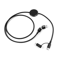 Cable USB Multifuncional con Logotipo Iluminado, Diseño Todo en Uno, Cable de Carga Rápida 4 en 1 de 3A con Logotipo LED para Regalos Promocionales