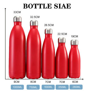 Topnovo Popular 500ml Double Wall Vacuum Insulated 17oz Leakproof Gym Sports Stainless Steel <b>Drink</b> Shaped Water Bottle - Product Image 2