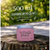 Peinture liquide LaChalk Hybrid Chalk Resin 20 Cotton Candy 500ml avec application au pinceau acrylique, peinture pour meubles, fabriquée en Italie