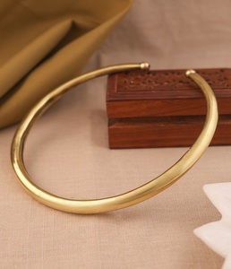 Collar Hasli Redondo Chapado en Oro Hecho a Mano, Joyería Étnica para Mujer, Collar de Boda, Regalo para Fiesta - Product Image 1