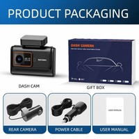Caméra embarquée exclusive 3 canaux 3,19 pouces 4K+2K+2K, enregistreur vidéo de voiture avec enregistrement en boucle, DVR, caméra de voiture WIFI, surveillance de stationnement 24H