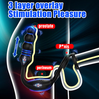 Kabellose Fernbedienung, 9 Vibrationsmodi, 3-in-1 Prostata- und Hodenstimulator, G-Punkt-Vibrator für Herren, Prostatamassagegerät