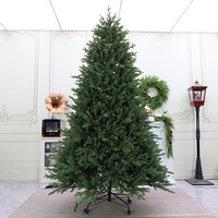 Sapin de Noël artificiel pré-éclairé en PE, lumières LED blanc chaud, plusieurs tailles de 5 à 10 pieds, pour la décoration de Noël des hôtels et des commerces