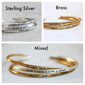 Brazalete grabado personalizado de Plata de Ley <span class=keywords><strong>925</strong></span>, pulsera - Product Image 4